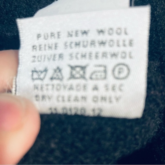 SAINT JAMES Sz 12 Wool Zipper & Button Closure with Hood Ribbed Top Cardigan - Picture 12 of 13